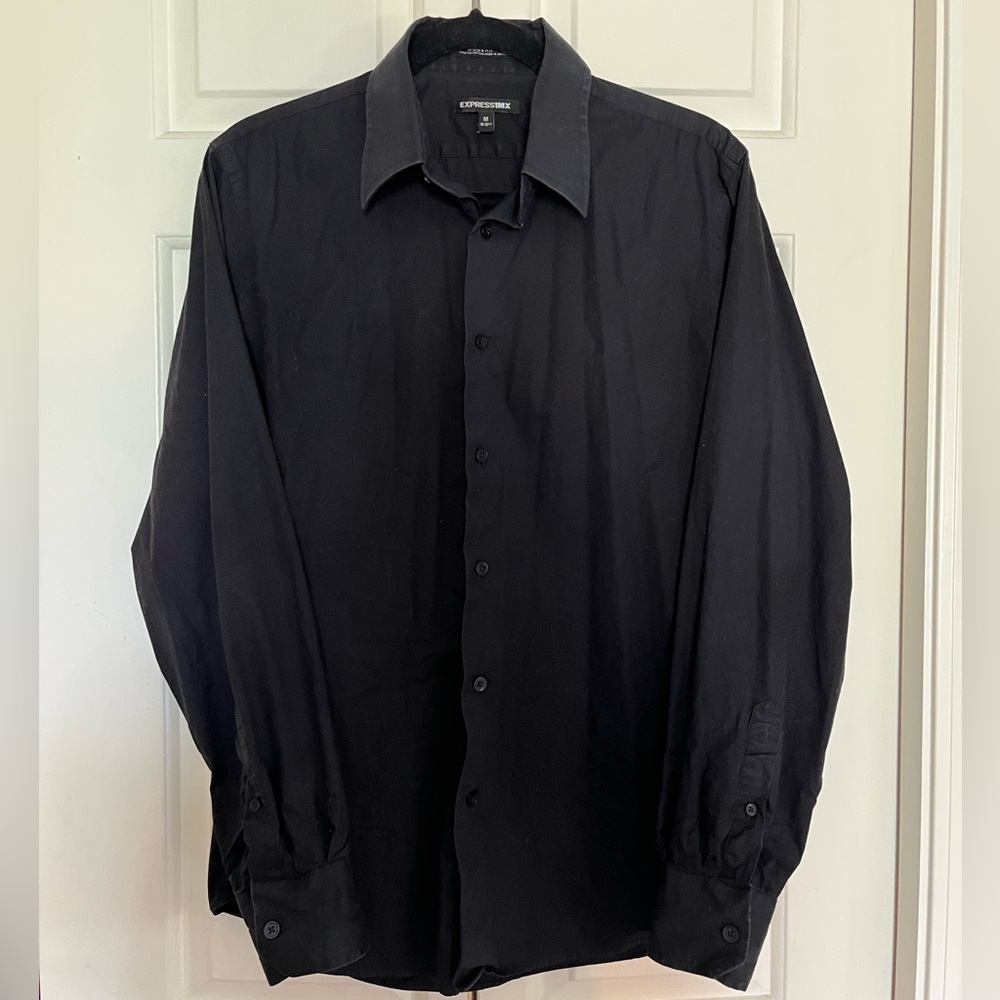 Classic Black Dress Button-up Shirt!